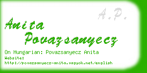 anita povazsanyecz business card